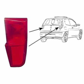 Catadioptre gauche dans le capot arrière 3 portes