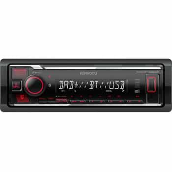 Autoradio Bluetooth Kenwood KMM-BT408DAB + DAB - avec antenne DAB+ - Rouge